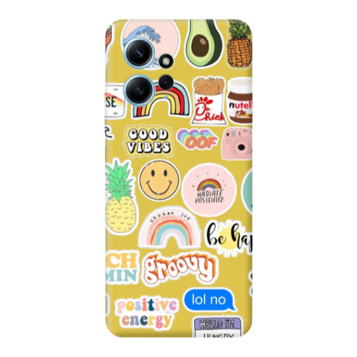 Xiaomi Redmi Note 12 4G Good vibes Yellow Colored Silicone TPU Θήκη
