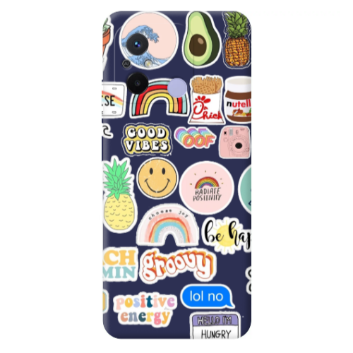 Xiaomi Redmi 12C Good vibes Dark blue Colored Silicone TPU Θήκη