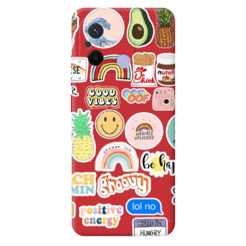 Xiaomi Redmi 12C Good vibes Red Colored Silicone TPU Θήκη