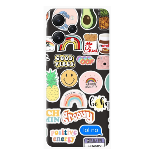 Xiaomi Redmi 12 Good vibes Black Colored Silicone TPU Θήκη