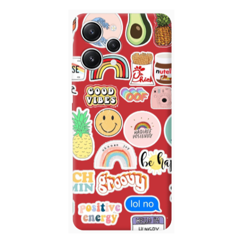 Xiaomi Redmi 12 Good vibes Red Colored Silicone TPU Θήκη