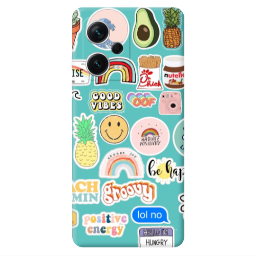 Xiaomi Poco X5 Good vibes Turquoise Colored Silicone TPU Θήκη