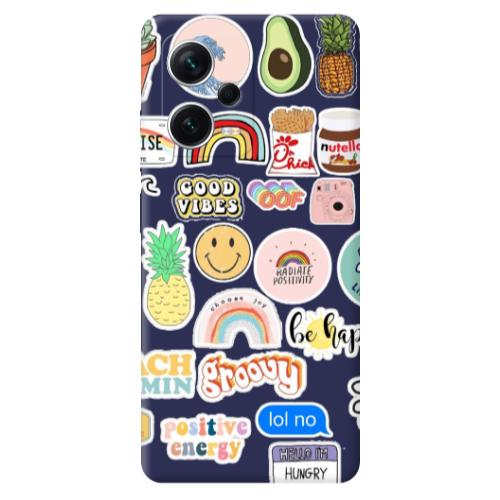 Xiaomi Poco X5 Good vibes Dark blue Colored Silicone TPU Θήκη