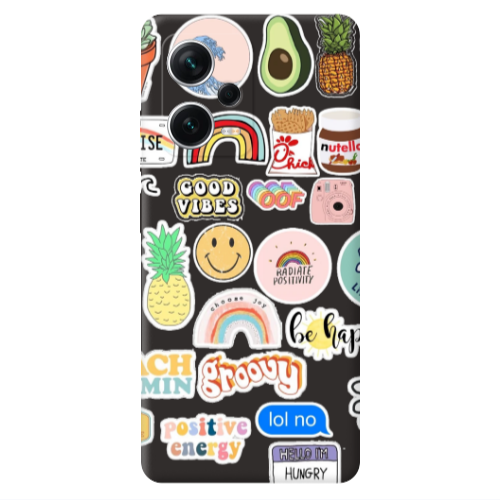 Xiaomi Poco X5 Good vibes Black Colored Silicone TPU Θήκη