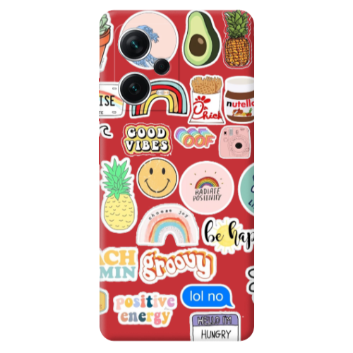 Xiaomi Poco X5 Good vibes Red Colored Silicone TPU Θήκη