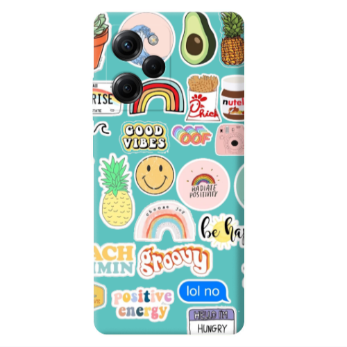 Xiaomi Poco X5 Pro Good vibes Turquoise Colored Silicone TPU Θήκη