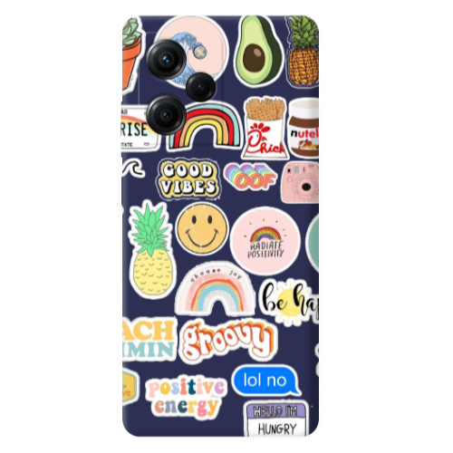 Xiaomi Poco X5 Pro Good vibes Dark blue Colored Silicone TPU Θήκη