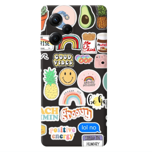 Xiaomi Poco X5 Pro Good vibes Black Colored Silicone TPU Θήκη