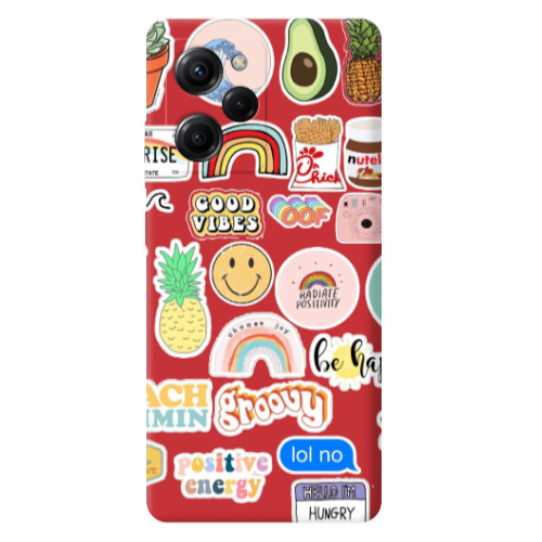 Xiaomi Poco X5 Pro Good vibes Red Colored Silicone TPU Θήκη