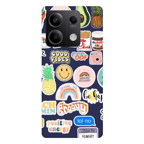 Xiaomi Redmi Note 13 5G Good vibes Dark blue Colored Silicone TPU Θήκη