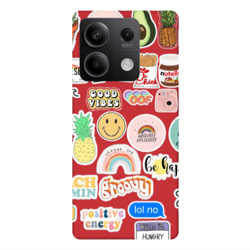 Xiaomi Redmi Note 13 5G Good vibes Red Colored Silicone TPU Θήκη