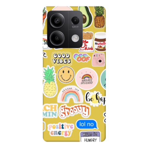 Xiaomi Redmi Note 13 5G Good vibes Yellow Colored Silicone TPU Θήκη