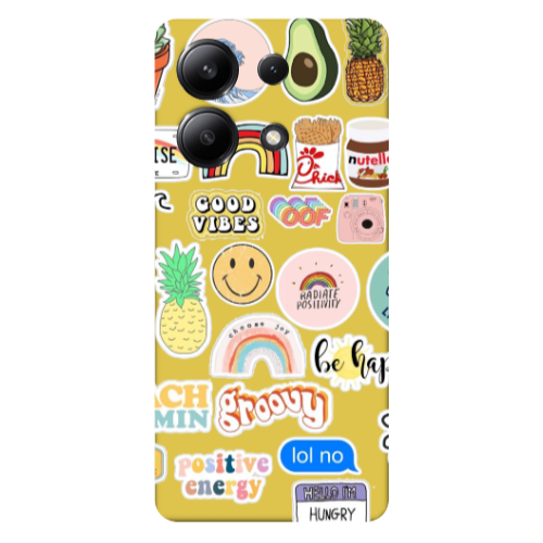 Xiaomi Redmi Note 13 4G Good vibes Yellow Colored Silicone TPU Θήκη