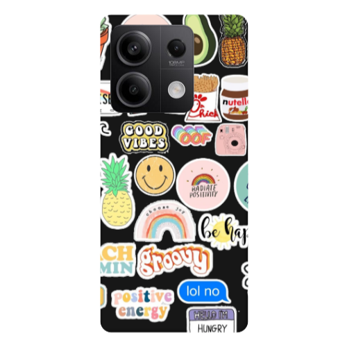 Xiaomi Redmi Note 13Pro 5G Good vibes Black Colored Silicone TPU Θήκη