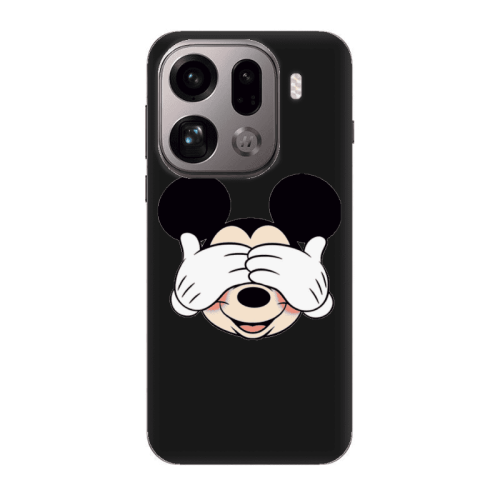 Oppo Find X9 Pro Mickeyy Black Colored Silicone TPU Θήκη