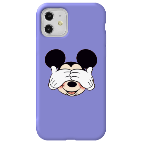 Apple iPhone 11  Mickeyy Purple Colored Silicone TPU Θήκη