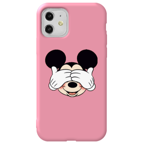 Apple iPhone 11  Mickeyy Pink Colored Silicone TPU Θήκη