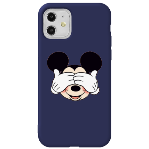 Apple iPhone 11  Mickeyy Dark blue Colored Silicone TPU Θήκη