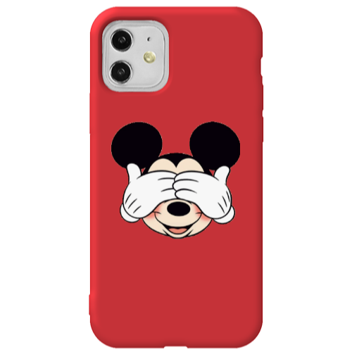 Apple iPhone 11  Mickeyy Red Colored Silicone TPU Θήκη