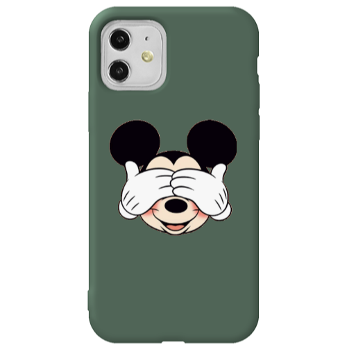 Apple iPhone 11  Mickeyy Dark Green Colored Silicone TPU Θήκη