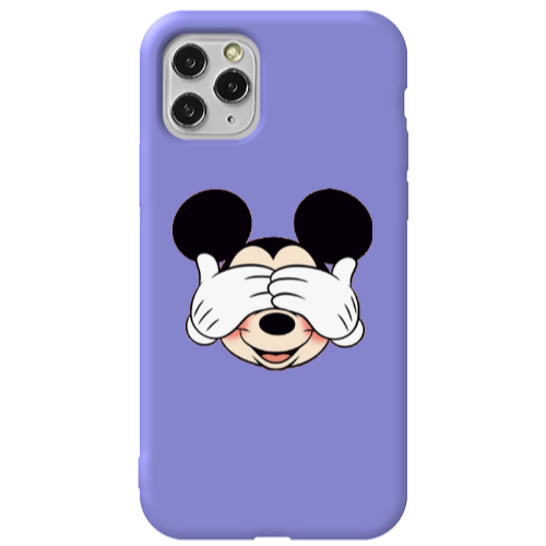 Apple iPhone 11 Pro Mickeyy Purple Colored Silicone TPU Θήκη
