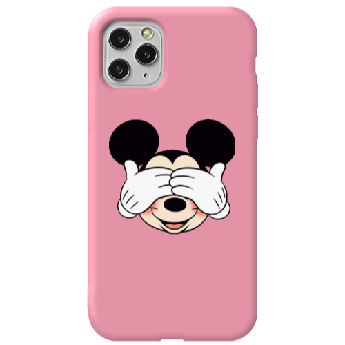 Apple iPhone 11 Pro Mickeyy Pink Colored Silicone TPU Θήκη
