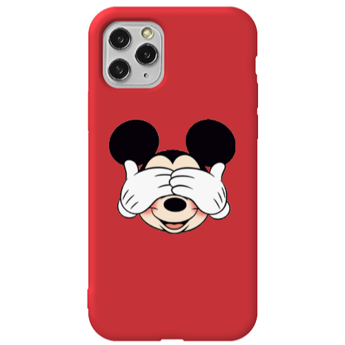 Apple iPhone 11 Pro Mickeyy Red Colored Silicone TPU Θήκη