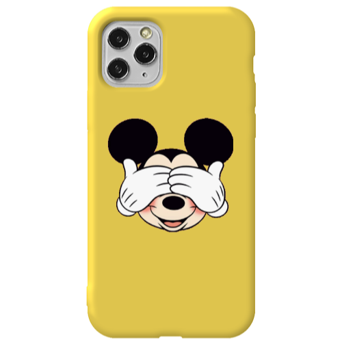 Apple iPhone 11 Pro Mickeyy Yellow Colored Silicone TPU Θήκη