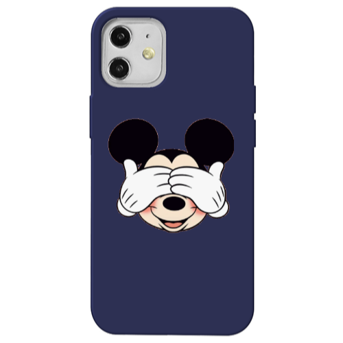Apple iPhone 12 Mickeyy Dark blue Colored Silicone TPU Θήκη