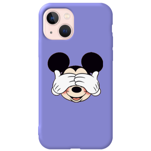Apple iPhone 13 Mickeyy Purple Colored Silicone TPU Θήκη