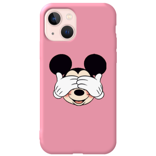 Apple iPhone 13 Mickeyy Pink Colored Silicone TPU Θήκη