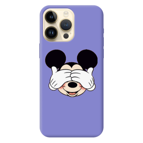 Apple iPhone 13 Pro Max Mickeyy Purple Colored Silicone TPU Θήκη