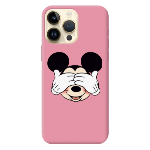 Apple iPhone 13 Pro Max Mickeyy Pink Colored Silicone TPU Θήκη