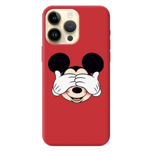 Apple iPhone 13 Pro Max Mickeyy Red Colored Silicone TPU Θήκη