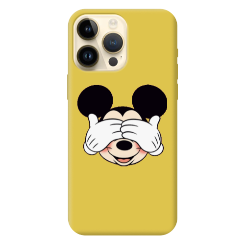 Apple iPhone 13 Pro Max Mickeyy Yellow Colored Silicone TPU Θήκη