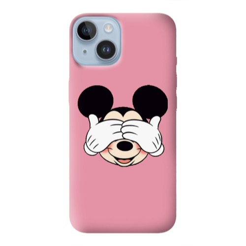 Apple iPhone 14  Mickeyy Pink Colored Silicone TPU Θήκη