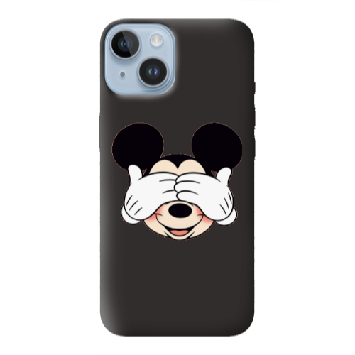 Apple iPhone 14  Mickeyy Black Colored Silicone TPU Θήκη