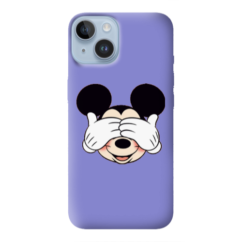Apple iPhone 14 Plus Mickeyy Purple Colored Silicone TPU Θήκη