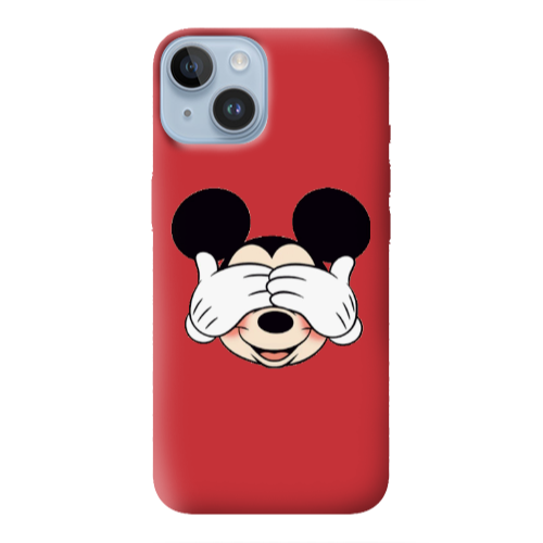 Apple iPhone 14 Plus Mickeyy Red Colored Silicone TPU Θήκη