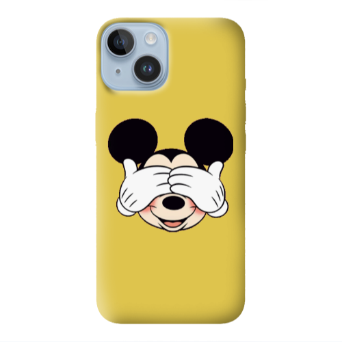 Apple iPhone 14 Plus Mickeyy Yellow Colored Silicone TPU Θήκη