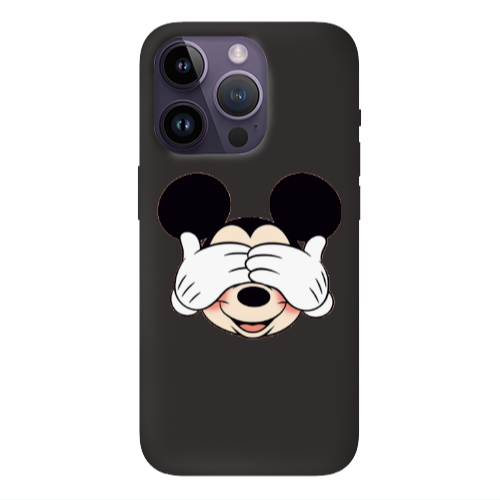 Apple iPhone 14 Pro  Mickeyy Black Colored Silicone TPU Θήκη