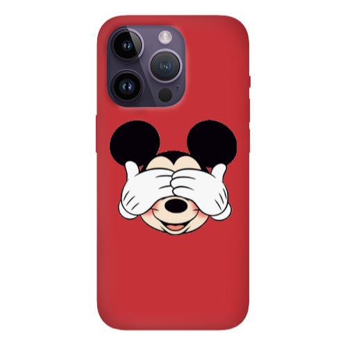 Apple iPhone 14 Pro Max Mickeyy Red Colored Silicone TPU Θήκη