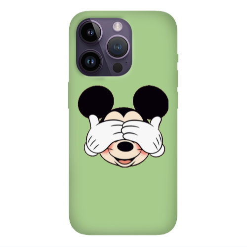 Apple iPhone 14 Pro Max Mickeyy Light Green Colored Silicone TPU Θήκη