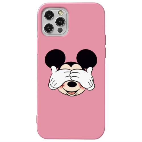 Apple iPhone 13 Pro Mickeyy Pink Colored Silicone TPU Θήκη