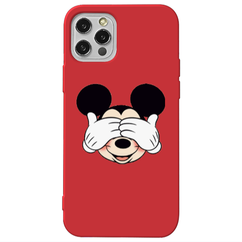 Apple iPhone 13 Pro Mickeyy Red Colored Silicone TPU Θήκη