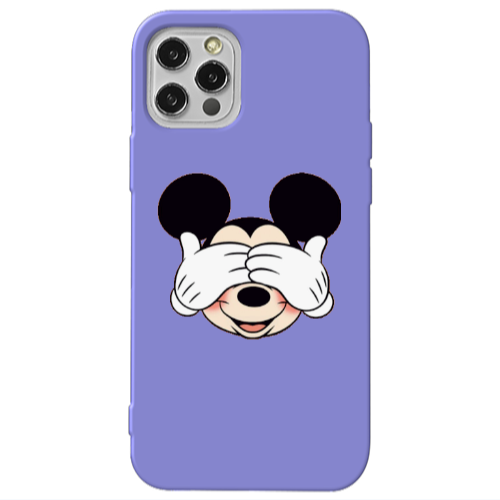 Apple iPhone 12 Pro Mickeyy Purple Colored Silicone TPU Θήκη