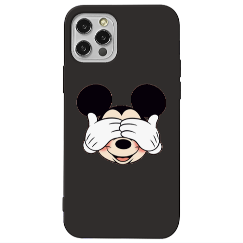 Apple iPhone 12 Pro Mickeyy Black Colored Silicone TPU Θήκη
