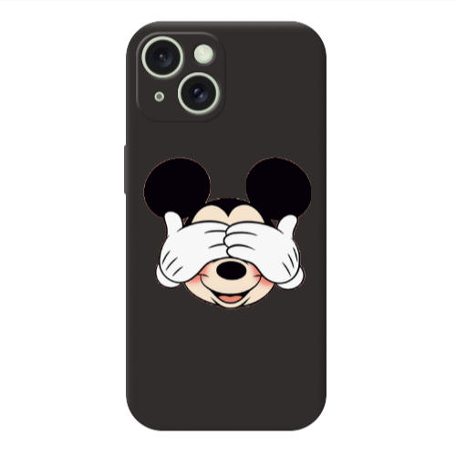 Apple iPhone 15 Mickeyy Black Colored Silicone TPU Θήκη