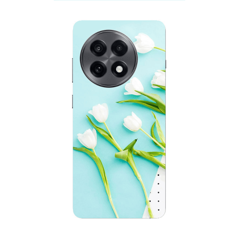 Oneplus 13 5G White Tulips Transparent Silicone TPU Θήκη