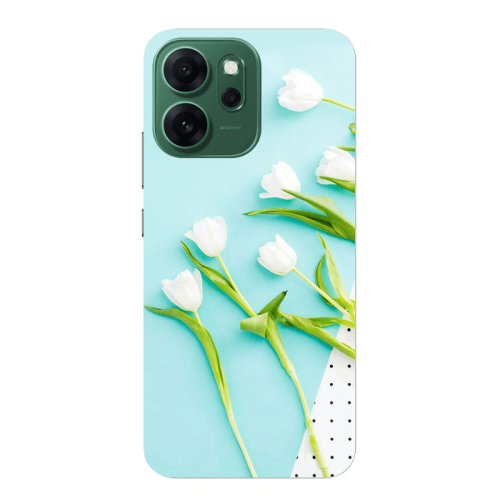 Oppo 14 F White Tulips Transparent Silicone TPU Θήκη